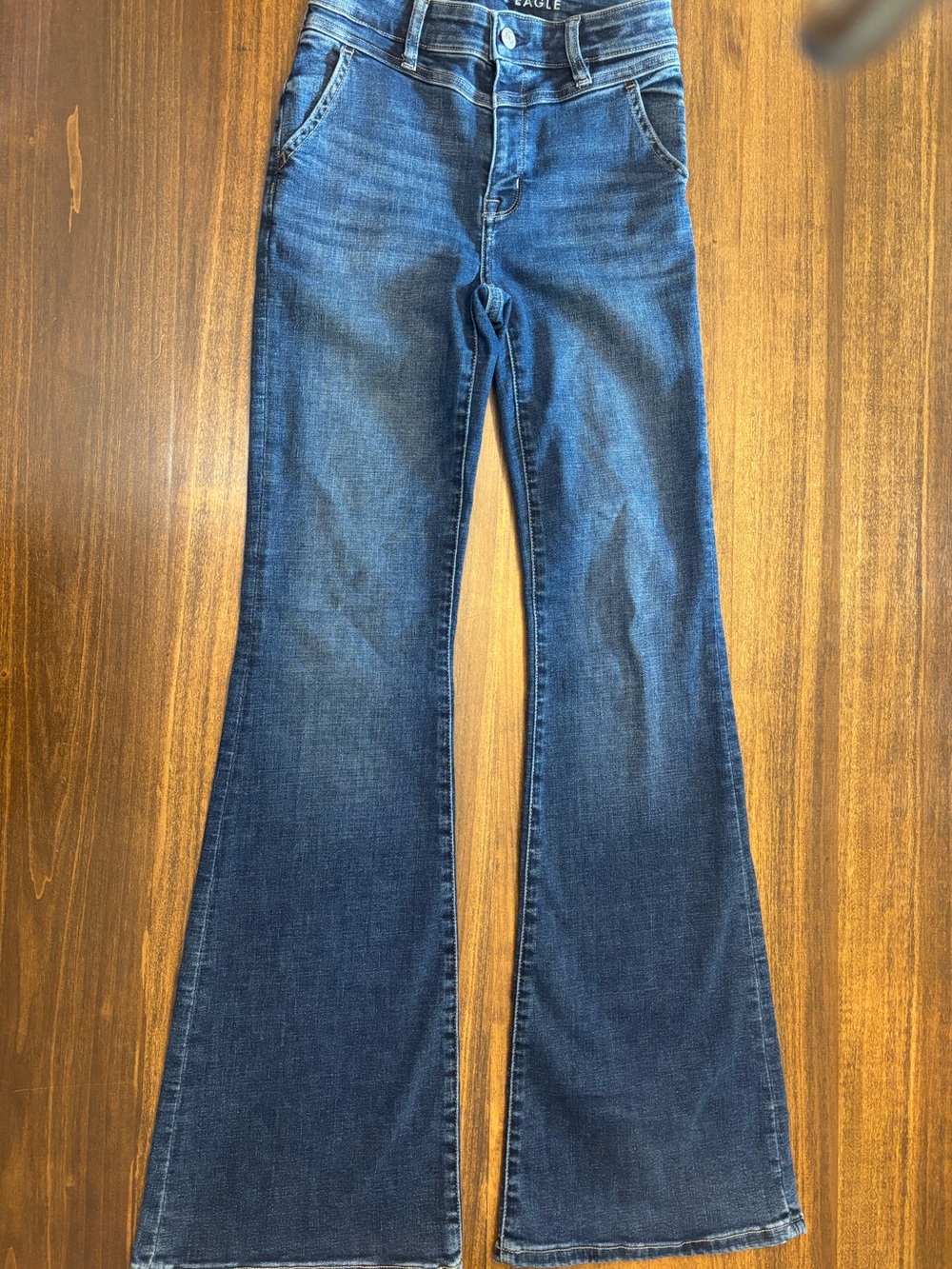 American Eagle Outfitters Women's 00 Dark super high rise Flare Jeans